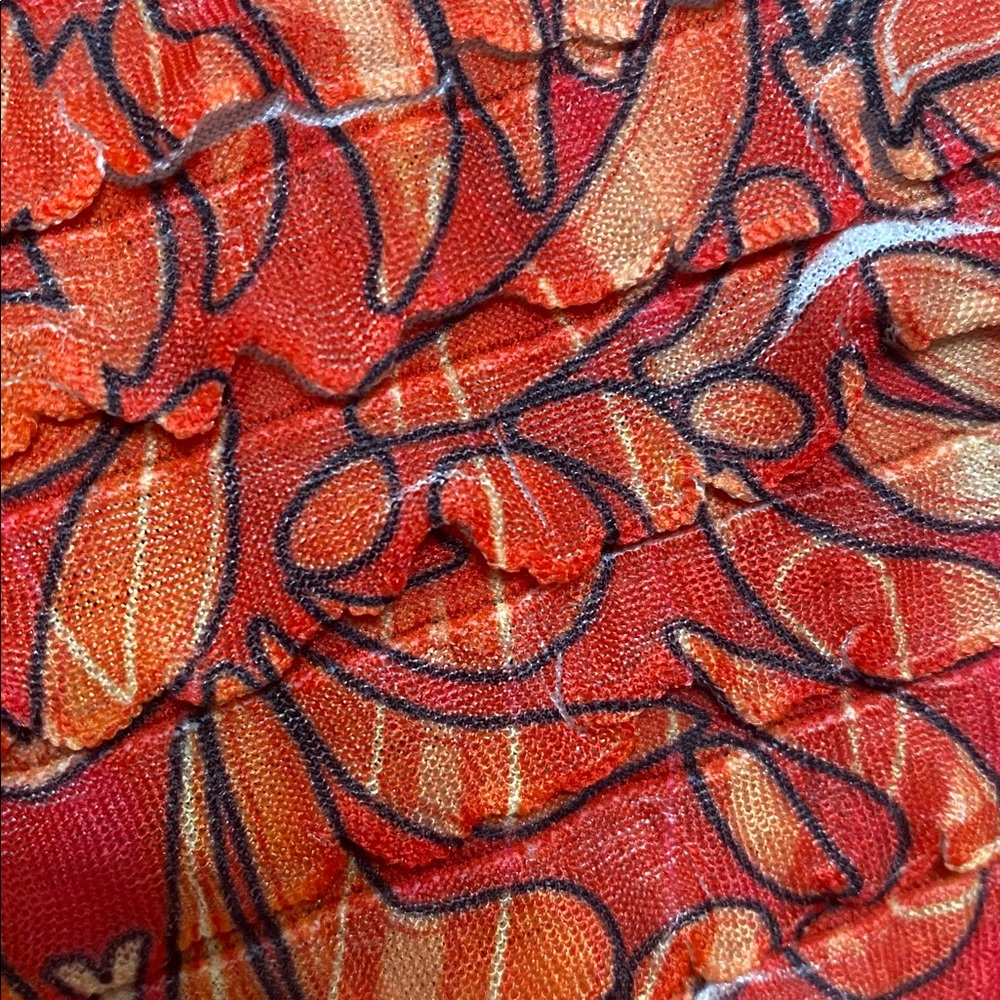 Notations Red, Orange & Yellow Floral design longsleeves blouse - Size Medium - Picture 6 of 9